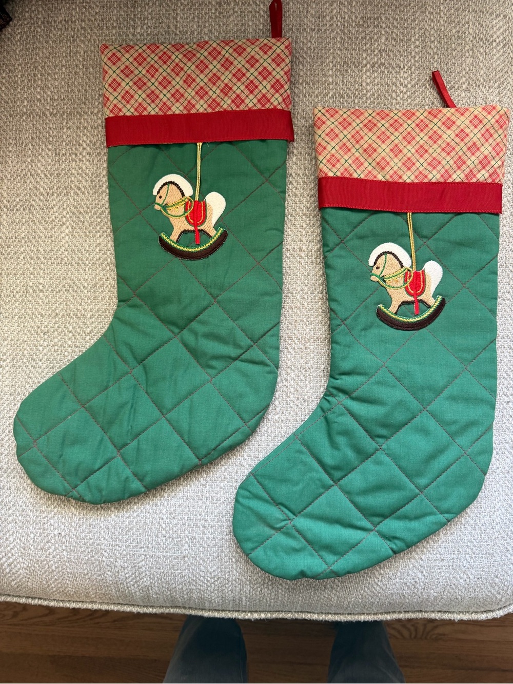 Gallery Originals Rocking Horse Christmas Stockings Set of 2